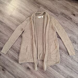 Inhabit 100% Cotton Tan Open Sweater